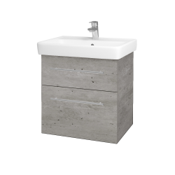 Dřevojas - Umyvadlová skříňka Q MAX SZZ2 60 (umyvadlo Q) - D01 Beton / Úchytka T02 / D01 Beton (67529B)