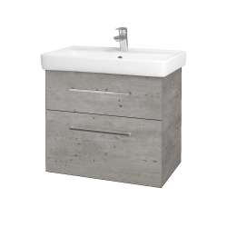 Dřevojas - Umyvadlová skříňka Q MAX SZZ2 70 - D01 Beton / Úchytka T04 / D01 Beton (67536E)