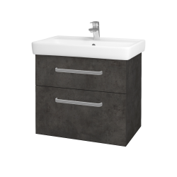 Dřevojas - Umyvadlová skříňka Q MAX SZZ2 70 - D16  Beton tmavý / Úchytka T01 / D16 Beton tmavý (198350A)
