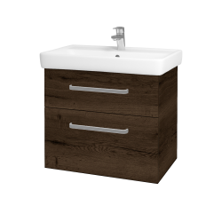 Dřevojas - Umyvadlová skříňka Q MAX SZZ2 70 - D21 Tobacco / Úchytka T01 / D21 Tobacco (275662A)