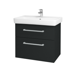 Dřevojas - Umyvadlová skříňka Q MAX SZZ2 70 - L03 Antracit vysoký lesk / Úchytka T03 / L03 Antracit vysoký lesk (60384C)