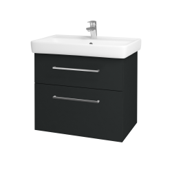 Dřevojas - Umyvadlová skříňka Q MAX SZZ2 70 - L03 Antracit vysoký lesk / Úchytka T04 / L03 Antracit vysoký lesk (60384E)