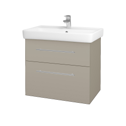 Dřevojas - Umyvadlová skříňka Q MAX SZZ2 70 - L04 Béžová vysoký lesk / Úchytka T02 / L04 Béžová vysoký lesk (115456B)