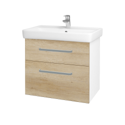 Dřevojas - Umyvadlová skříňka Q MAX SZZ2 70 - N01 Bílá lesk / Úchytka T01 / D15 Nebraska (198404A)