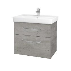 Dřevojas - Umyvadlová skříňka Q MAX SZZ2 70 (umyvadlo Q) - D01 Beton / Úchytka T03 / D01 Beton (67536C)