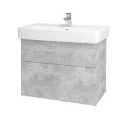 Dřevojas - Umyvadlová skříňka Q MAX SZZ2 80 - D01 Beton / Úchytka T02 / D01 Beton (67543B)