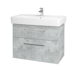 Dřevojas - Umyvadlová skříňka Q MAX SZZ2 80 - D01 Beton / Úchytka T04 / D01 Beton (67543E)