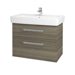 Dřevojas - Umyvadlová skříňka Q MAX SZZ2 80 - D03 Cafe / Úchytka T01 / D03 Cafe (115654A)