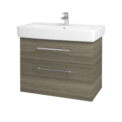 Dřevojas - Umyvadlová skříňka Q MAX SZZ2 80 - D03 Cafe / Úchytka T04 / D03 Cafe (115654E)