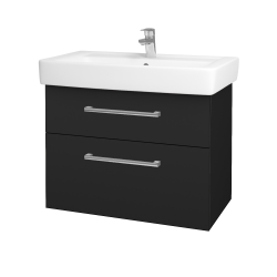 Dřevojas - Umyvadlová skříňka Q MAX SZZ2 80 - L03 Antracit vysoký lesk / Úchytka T03 / L03 Antracit vysoký lesk (60391C)