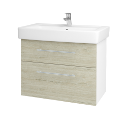 Dřevojas - Umyvadlová skříňka Q MAX SZZ2 80 - N01 Bílá lesk / Úchytka T02 / D05 Oregon (61749B)