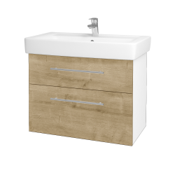 Dřevojas - Umyvadlová skříňka Q MAX SZZ2 80 - N01 Bílá lesk / Úchytka T02 / D09 Arlington (115562B)
