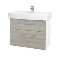 Dřevojas - Umyvadlová skříňka Q MAX SZZ2 80 - N01 Bílá lesk / Úchytka T03 / D05 Oregon (61749C)
