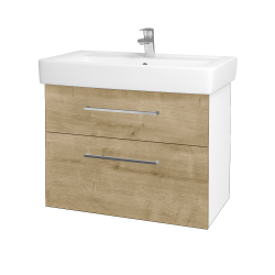 Dřevojas - Umyvadlová skříňka Q MAX SZZ2 80 - N01 Bílá lesk / Úchytka T04 / D09 Arlington (115562E)