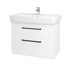 Dřevojas - Umyvadlová skříňka Q MAX SZZ2 80 - N01 Bílá lesk / Úchytka T06 / L01 Bílá vysoký lesk (60193H)