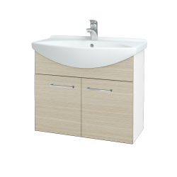 Dřevojas - Umyvadlová skříňka TAKE IT SZD2 75 - N01 Bílá lesk / Úchytka T04 / D04 Dub (152048E)