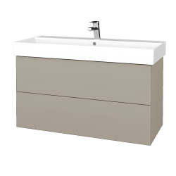 Dřevojas - Umyvadlová skříňka VARIANTE SZZ2 100 umyvadlo Glance - L04 Béžová vysoký lesk / L04 Béžová vysoký lesk (263034)