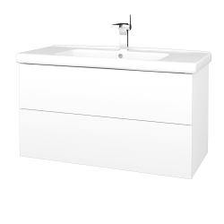 Dřevojas - Umyvadlová skříňka VARIANTE SZZ2 100 (umyvadlo Harmonia) - N01 Bílá lesk / L01 Bílá vysoký lesk (193324)