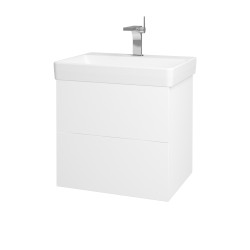 Dřevojas - Umyvadlová skříňka VARIANTE SZZ2 60 pro umyvadlo Laufen Pro S - M01 Bílá mat / M01 Bílá mat (194598)