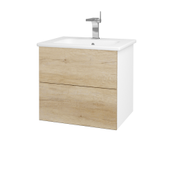 Dřevojas - Umyvadlová skříňka VARIANTE SZZ2 60 (umyvadlo Euphoria) - N01 Bílá lesk / D15 Nebraska (188528)