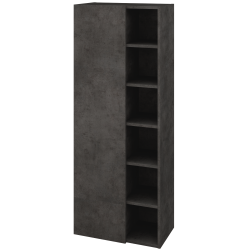 Dřevojas - Vysoká koupelnová skříň DOS SVDO6 60 - D16  Beton tmavý / D16 Beton tmavý / Levé (519551)