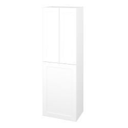 Dřevojas - Vysoká koupelnová skříň s košem na prádlo PORTO SVD3K 50 - L01 Bílá vysoký lesk / Úchytka T00 (bez úchytky) / L01 Bílá vysoký lesk (559540X)