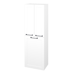 Dřevojas - Vysoká koupelnová skříň s košem na prádlo PORTO SVD3K 50 - N01 Bílá lesk / Úchytka T37 / M01 Bílá mat (558734O)
