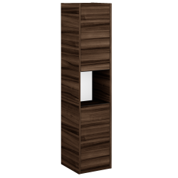 Dřevojas - Vysoká skříň BONO SVD2O 35 - D06 Ořech / Úchytka T33 - černá mat / D06 Ořech / Pravé (335137JP)