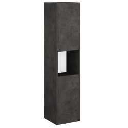 Dřevojas - Vysoká skříň BONO SVD2O 35 - D16  Beton tmavý / Úchytka T33 - černá mat / D16 Beton tmavý / Pravé (351328JP)
