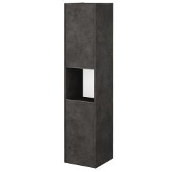 Dřevojas - Vysoká skříň BONO SVD2O 35 - D16  Beton tmavý / Úchytka T34 - nerez / D16 Beton tmavý / Levé (351328KL)