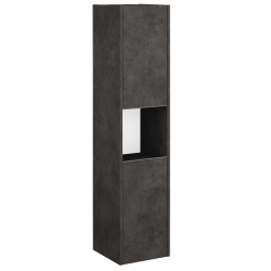 Dřevojas - Vysoká skříň BONO SVD2O 35 - D16  Beton tmavý / Úchytka T34 - nerez / D16 Beton tmavý / Pravé (351328KP)