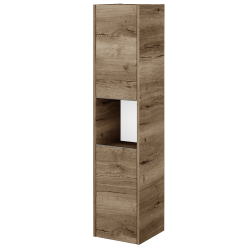 Dřevojas - Vysoká skříň BONO SVD2O 35 - D21 Tobacco / Úchytka T34 - nerez / D21 Tobacco / Levé (351359KL)