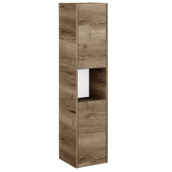 Dřevojas - Vysoká skříň BONO SVD2O 35 - D21 Tobacco / Úchytka T34 - nerez / D21 Tobacco / Pravé (351359KP)