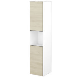 Dřevojas - Vysoká skříň BONO SVD2O 35 - N01 Bílá lesk / Úchytka T33 - černá mat / D24 Ohio / Levé (449667JL)