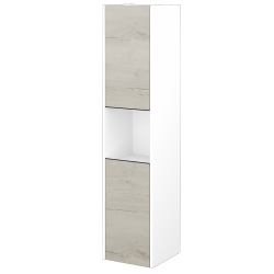 Dřevojas - Vysoká skříň BONO SVD2O 35 - N01 Bílá lesk / Úchytka T33 - černá mat / D28 Alberta / Levé (449629JL)