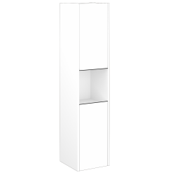 Dřevojas - Vysoká skříň BONO SVD2O 35 - N01 Bílá lesk / Úchytka T33 - černá mat / N01 Bílá lesk / Pravé (204396JP)