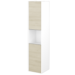 Dřevojas - Vysoká skříň BONO SVD2O 35 - N01 Bílá lesk / Úchytka T34 - nerez / D24 Ohio / Levé (449667KL)