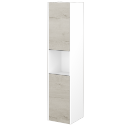 Dřevojas - Vysoká skříň BONO SVD2O 35 - N01 Bílá lesk / Úchytka T34 - nerez / D28 Alberta / Levé (449629KL)