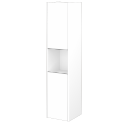 Dřevojas - Vysoká skříň BONO SVD2O 35 - N01 Bílá lesk / Úchytka T34 - nerez / N01 Bílá lesk / Levé (204396KL)