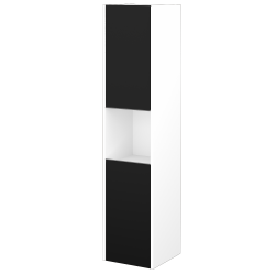 Dřevojas - Vysoká skříň BONO SVD2O 35 - N01 Bílá lesk / Úchytka T34 - nerez / N03 Graphite / Levé (351472KL)