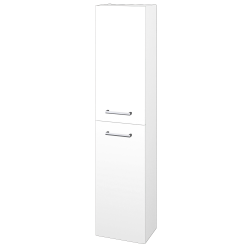 Dřevojas - Vysoká skříň DOOR SV1D2 35 - N01 Bílá lesk / Úchytka T03 / L01 Bílá vysoký lesk / Levé (24461C)