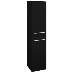 Dřevojas - Vysoká skříň DOS SVD2 35 - L17 Černá vysoký lesk / Úchytka T03 / L17 Černá vysoký lesk / Pravé (460402CP)