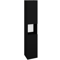 Dřevojas - Vysoká skříň DOS SVD2O 35 - L17 Černá vysoký lesk / Bez úchytky T31 / L17 Černá vysoký lesk / Pravé (460754DP)