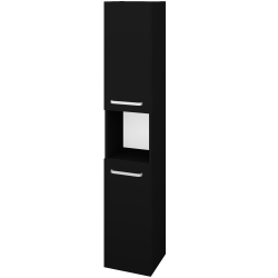 Dřevojas - Vysoká skříň DOS SVD2O 35 - L17 Černá vysoký lesk / Úchytka T01 / L17 Černá vysoký lesk / Levé (460754A)
