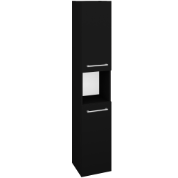 Dřevojas - Vysoká skříň DOS SVD2O 35 - L17 Černá vysoký lesk / Úchytka T03 / L17 Černá vysoký lesk / Pravé (460754CP)