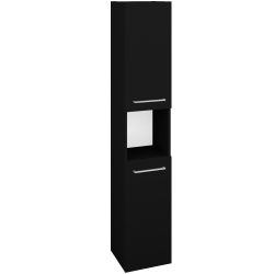 Dřevojas - Vysoká skříň DOS SVD2O 35 - L17 Černá vysoký lesk / Úchytka T04 / L17 Černá vysoký lesk / Pravé (460754EP)