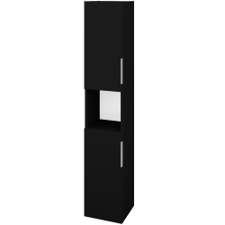 Dřevojas - Vysoká skříň DOS SVD2O 35 - L17 Černá vysoký lesk / Úchytka T05 / L17 Černá vysoký lesk / Levé (460754F)