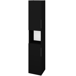 Dřevojas - Vysoká skříň DOS SVD2O 35 - L17 Černá vysoký lesk / Úchytka T07 / L17 Černá vysoký lesk / Levé (460754I)
