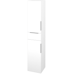 Dřevojas - Vysoká skříň DOS SVD2Z 35 - N01 Bílá lesk / Úchytka T05 / L01 Bílá vysoký lesk / Levé (64719F)