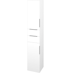 Dřevojas - Vysoká skříň DOS SVD2Z2 35 - N01 Bílá lesk / Úchytka T05 / L01 Bílá vysoký lesk / Levé (132286F)